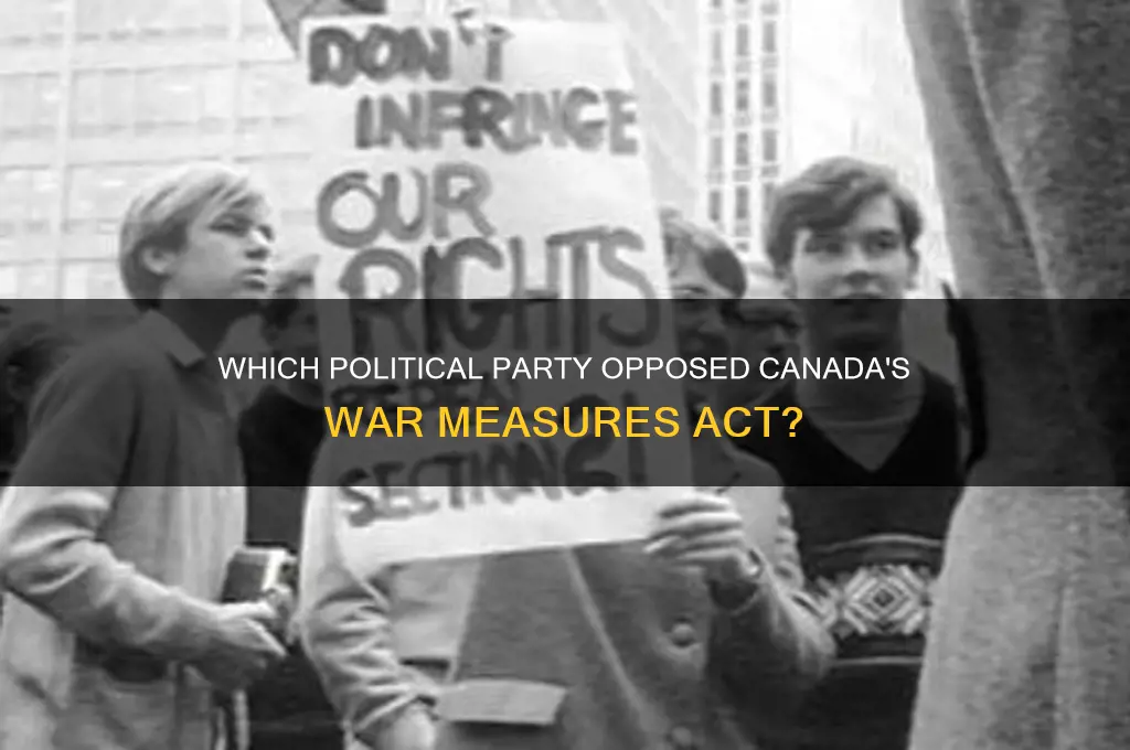 what political party voted against the war measures act
