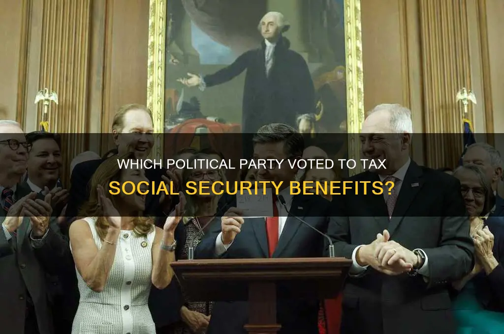 what political party voted to tax social security income