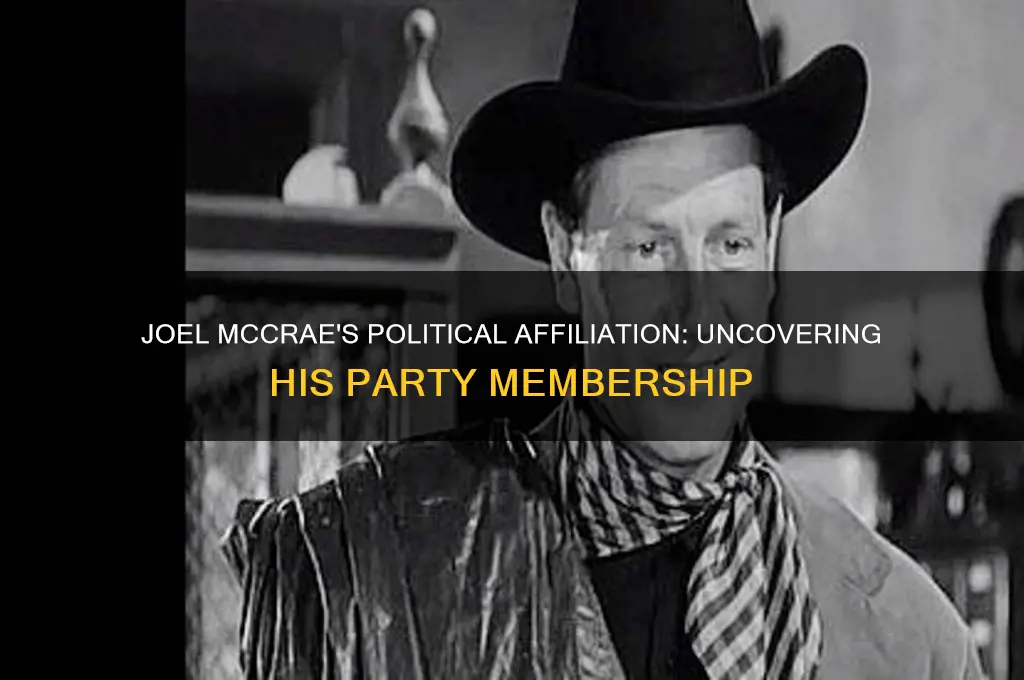 what political party was joel mccrae a member of
