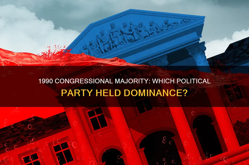 what political party was the majority in congress it 1990