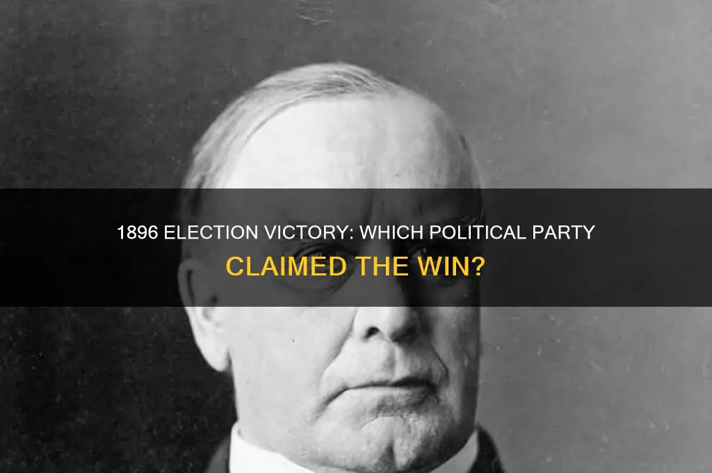 what political party won the election of 1896