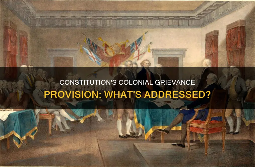 what provision of the constitution addresses the colonial grievance above