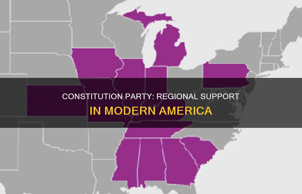 what regions favor the constitution party iin modern day america