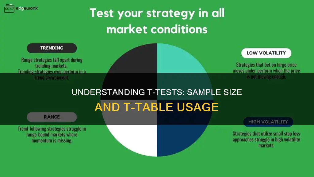 what sample size constitutes the use of a t table