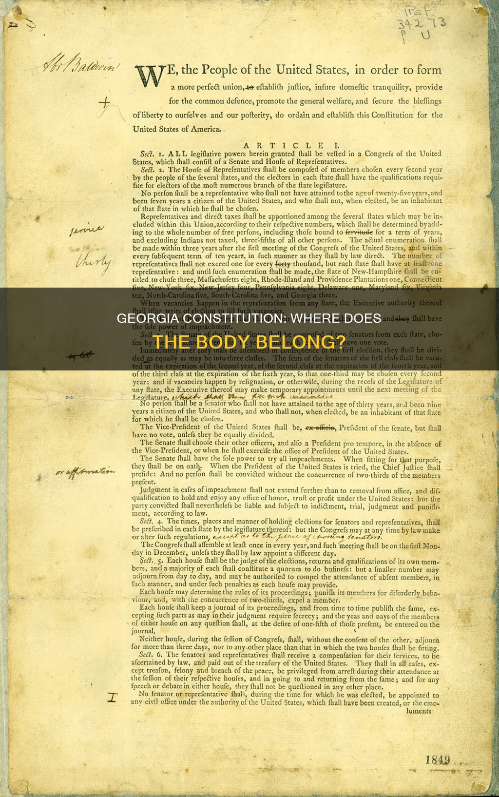 what section of the georgia constitution contains the body