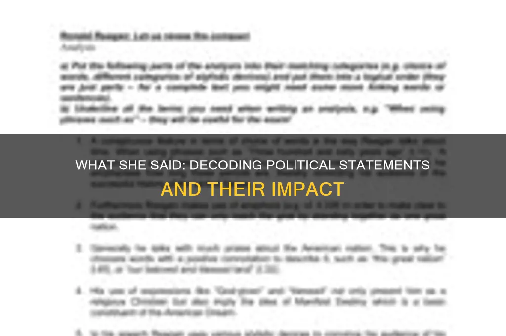 what she said political