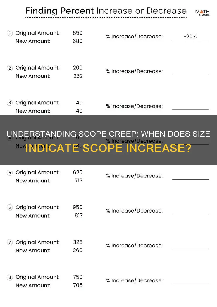 what size increase constitutes an increase in scope