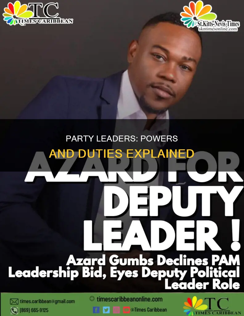 what specificduties and powers do party leaders have