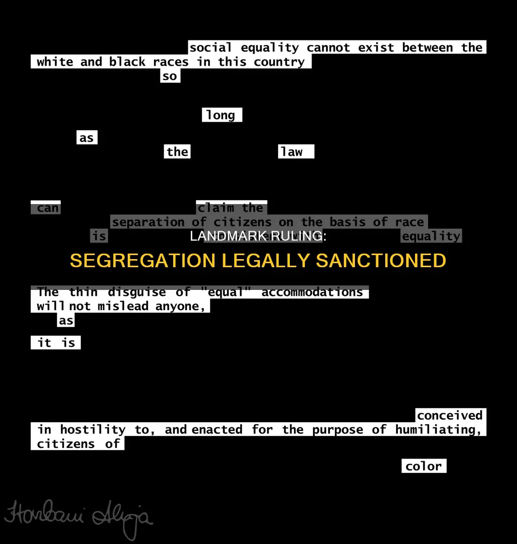what supreme court case legally recognized segregation as constitutional