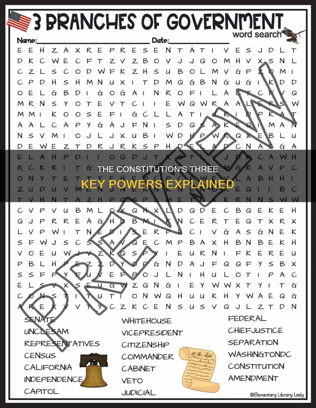 what three powers are awarded by the constitution