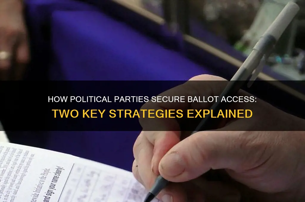 what two ways do political parties get on the ballot