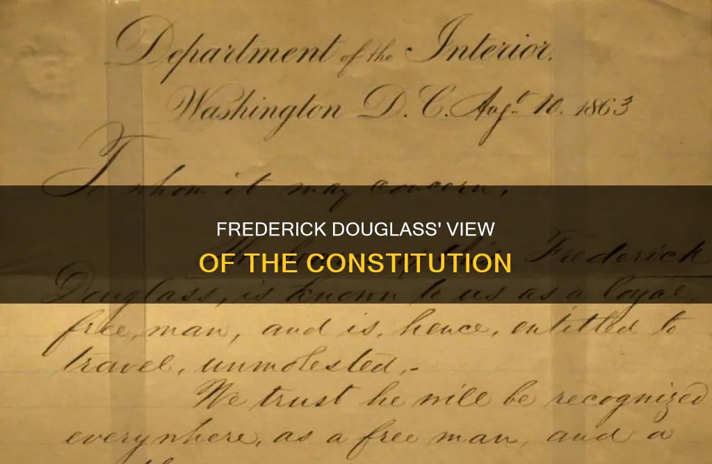 what type of document did douglass view the constitution as