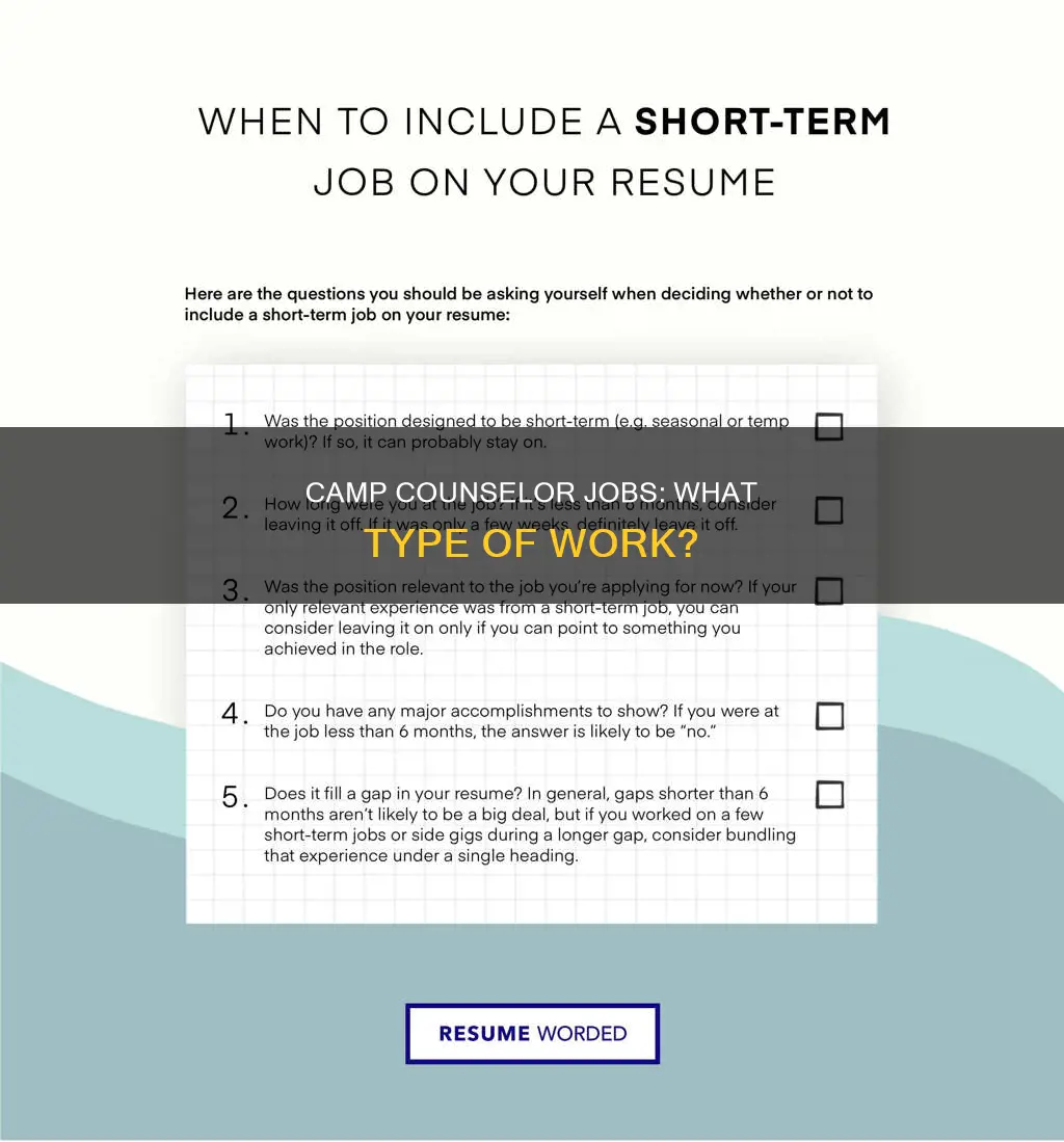 what type of job does a camp counselor constitute as