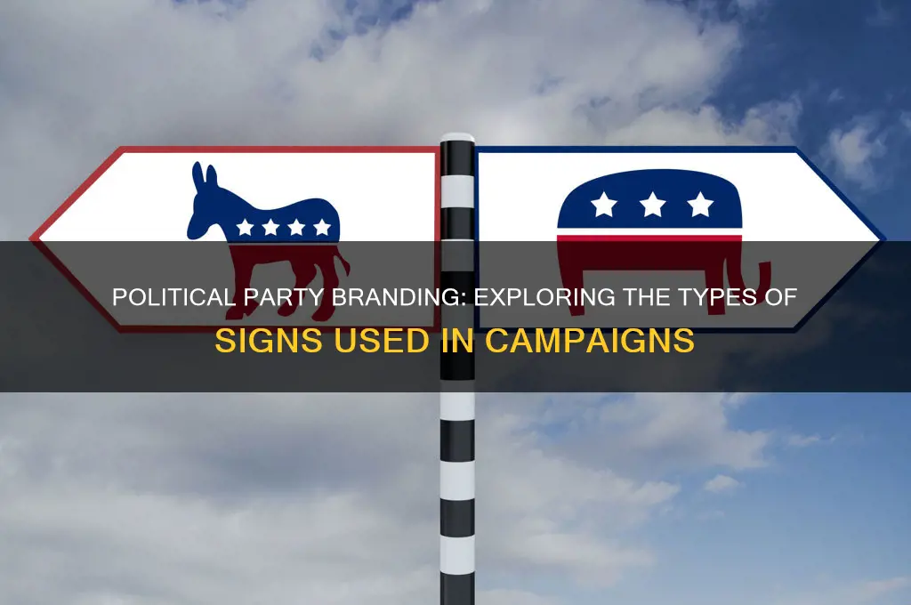 what type of signs are used for the political parties