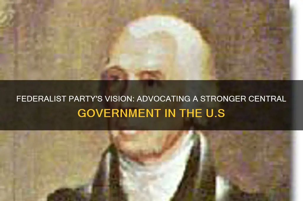 what us political party wanted a stronger central government