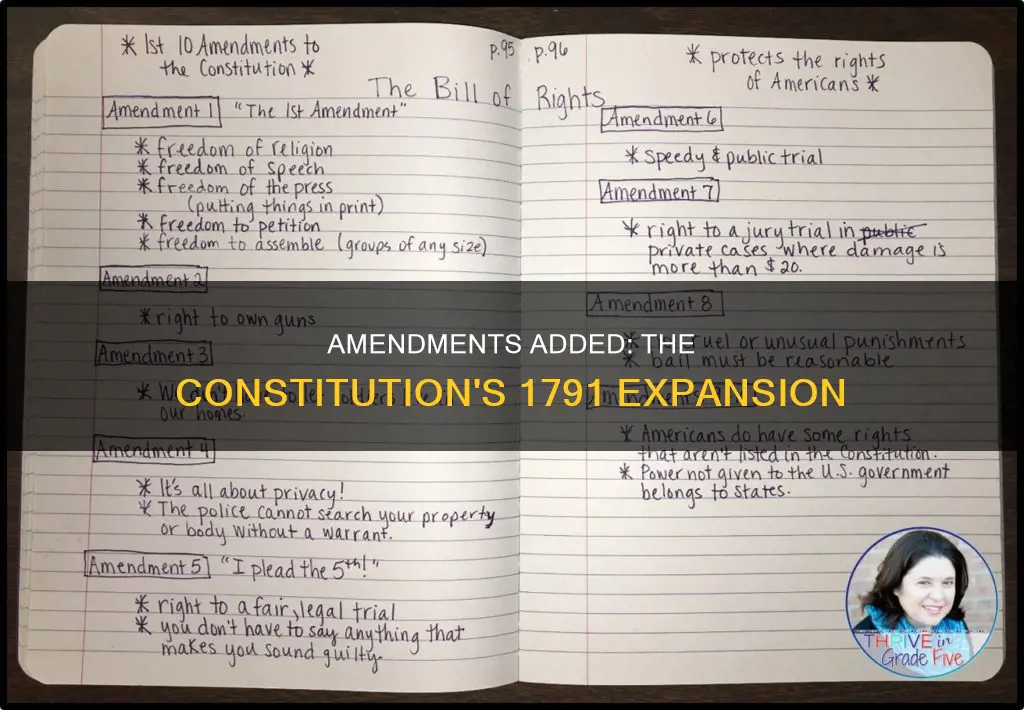 what was added to the constitution in 1791