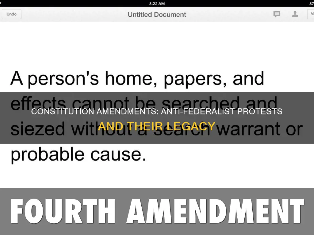 what was added to the constitution to answer anti-federalist protests
