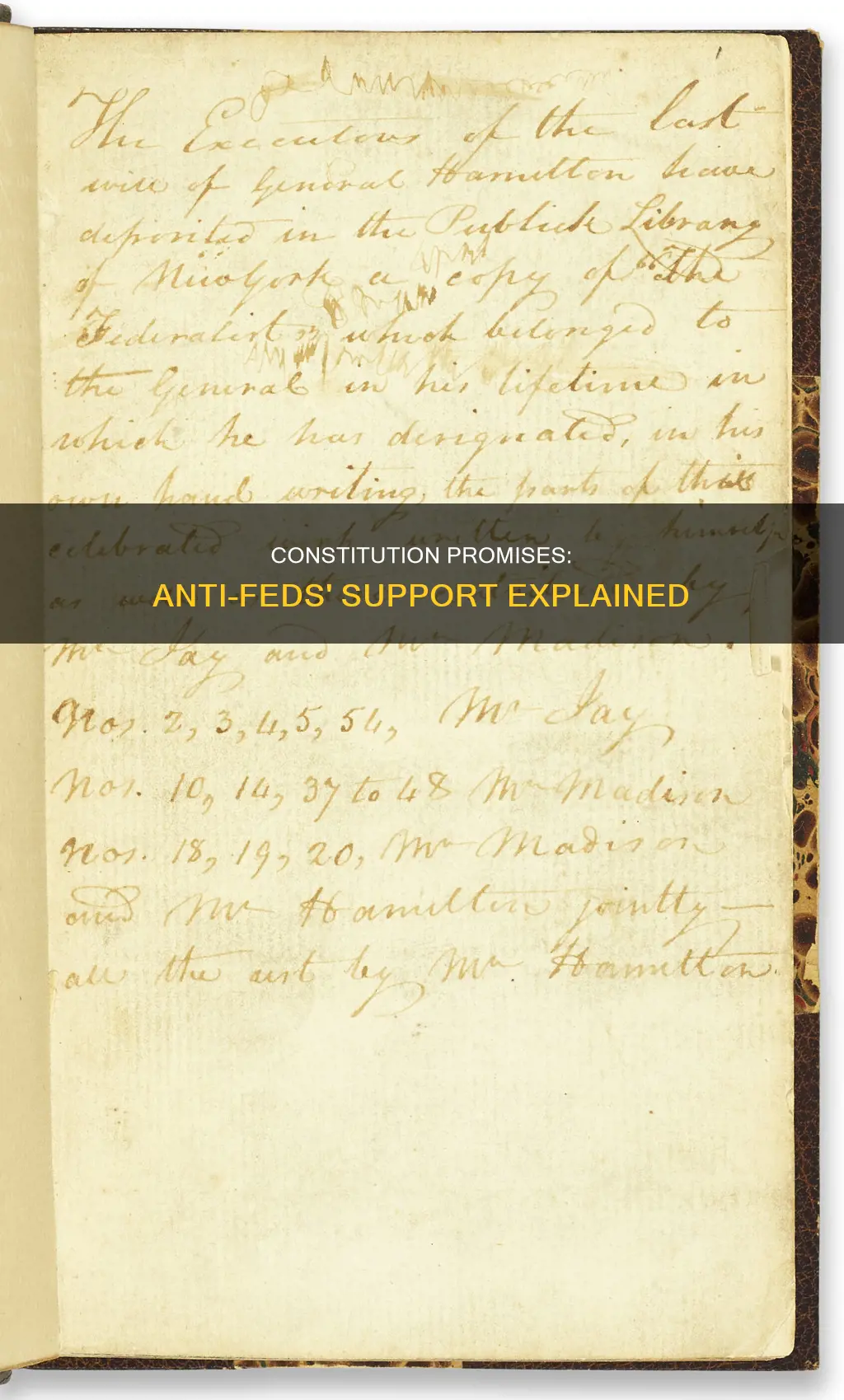 what was promised that made the anti feds support constitution