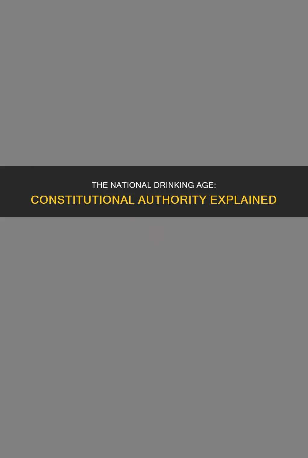 what was the constitutional authority for the national drinking age