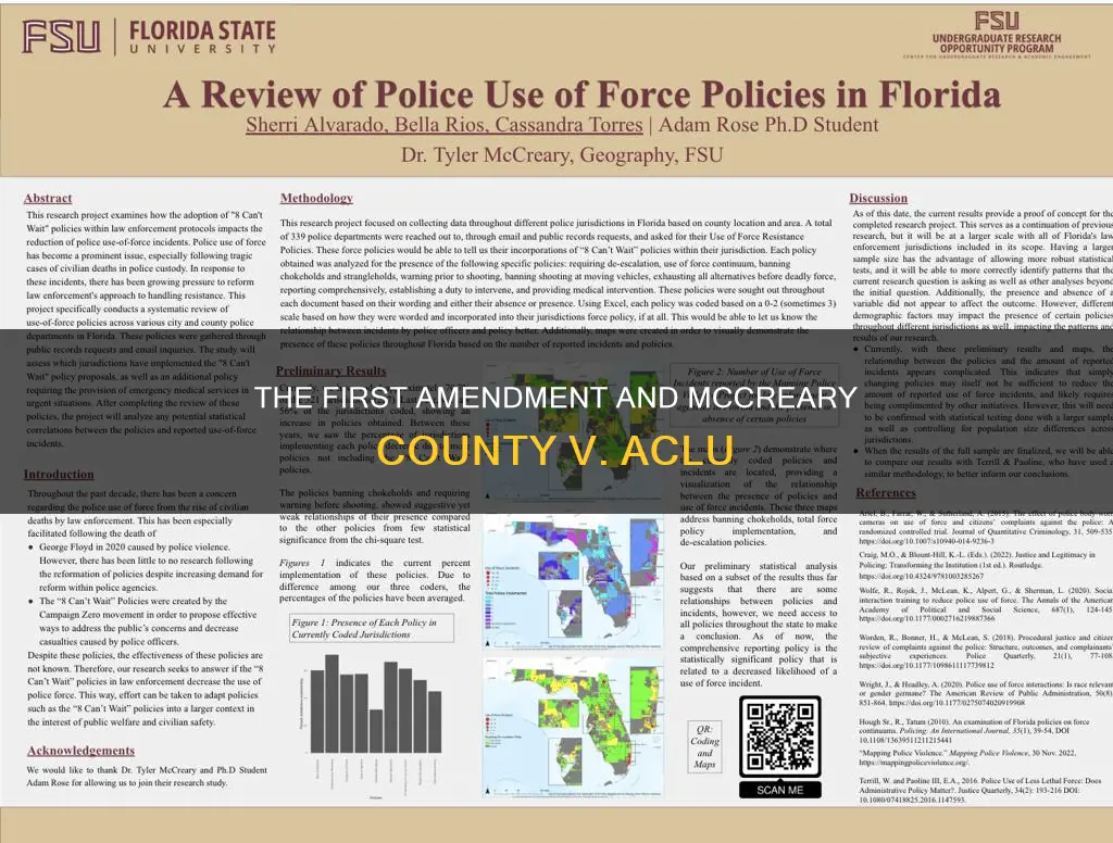 what was the constitutional issue with mccreeary county v aclu