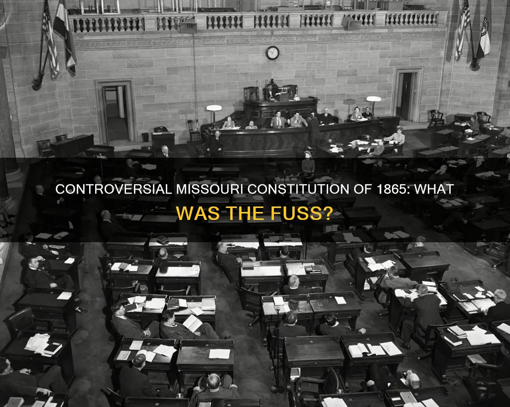 what was the controversy within the 1865 missouri constitution