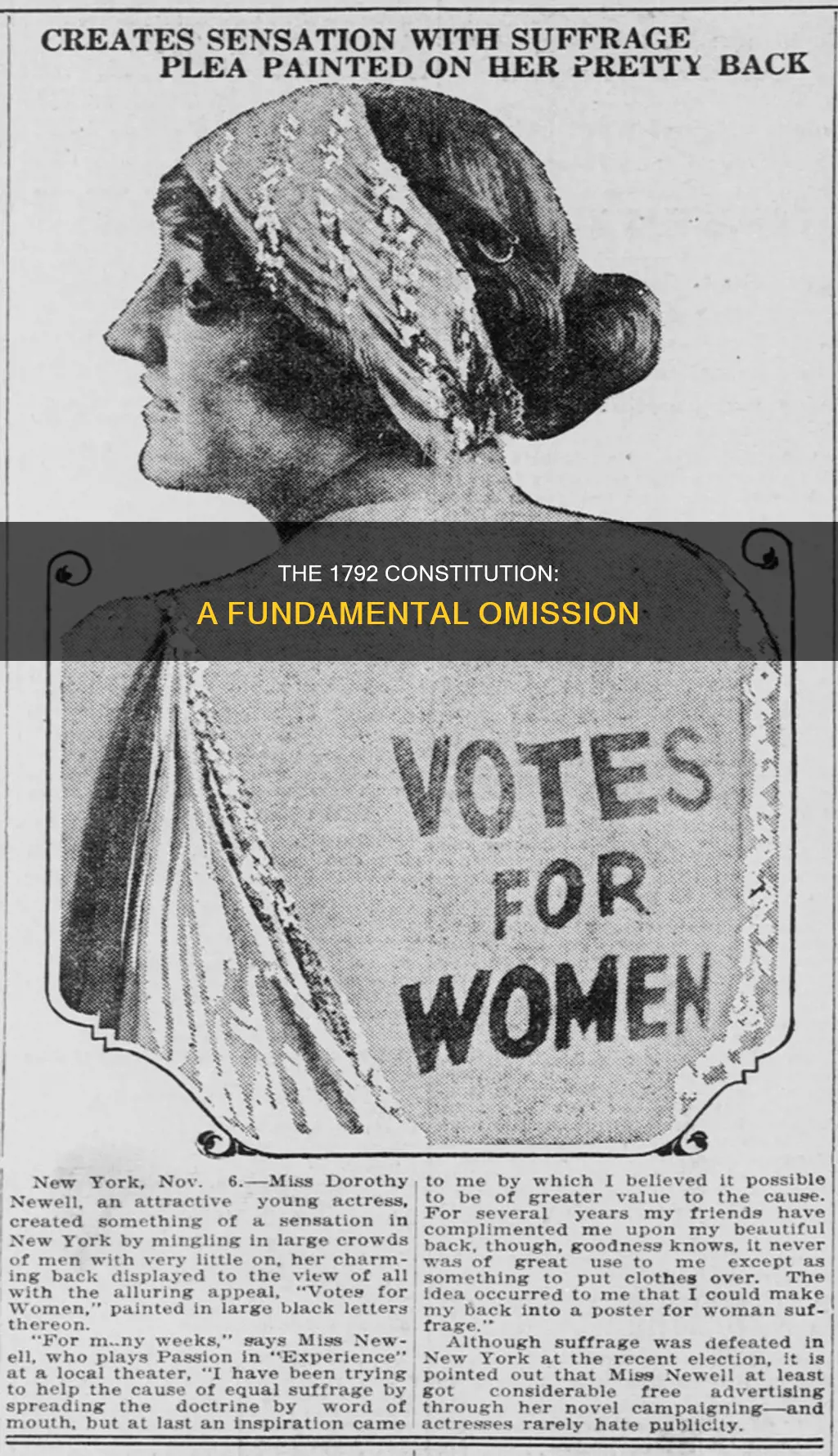 what was the most glaring omission in the 1792 constitution