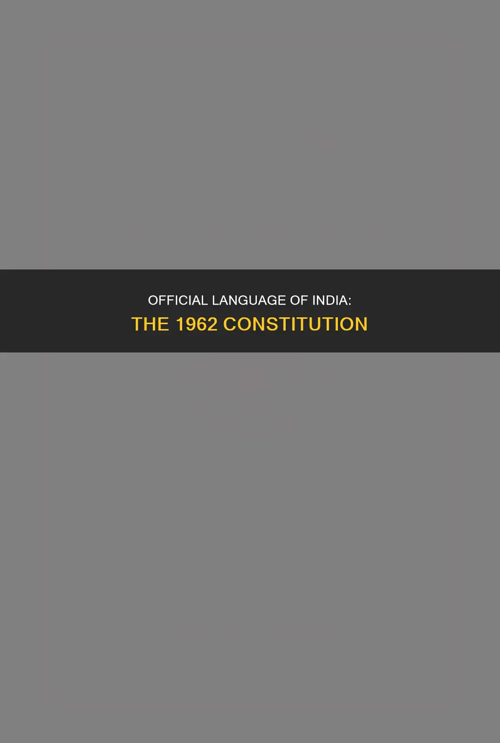 what was the official language declared in 1962 constitution