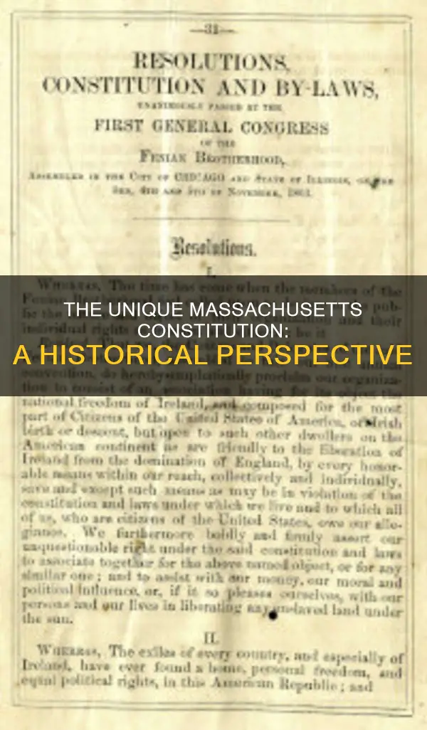 what was unique about the constitution drawn up by massachusetts