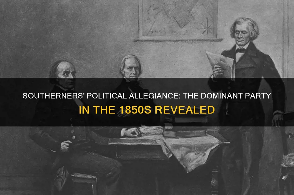 what were most southerners political party during 1850s