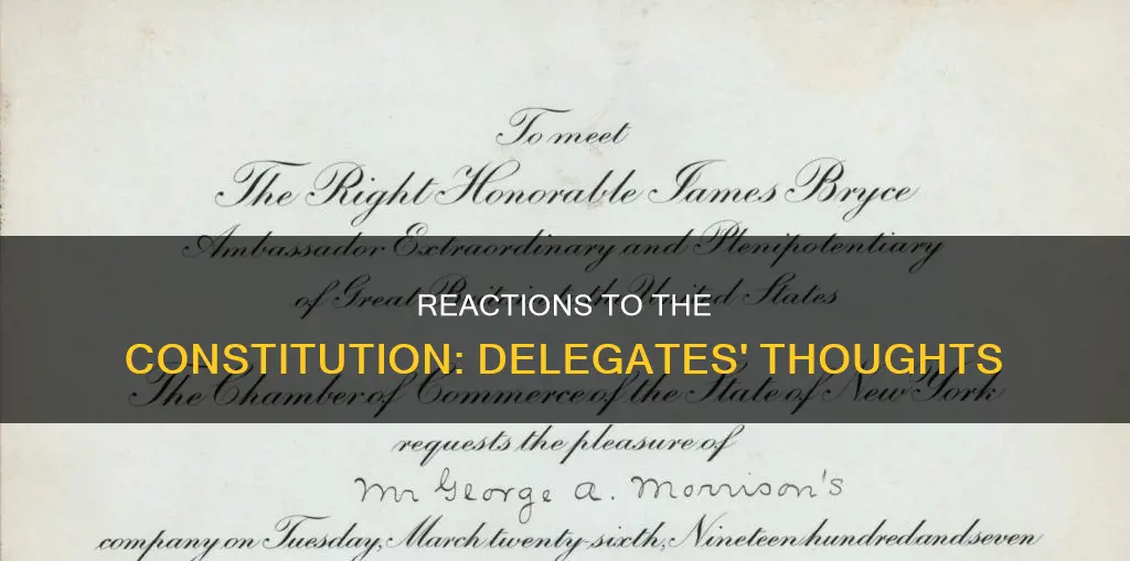 what were the delegates reactions to the constitution
