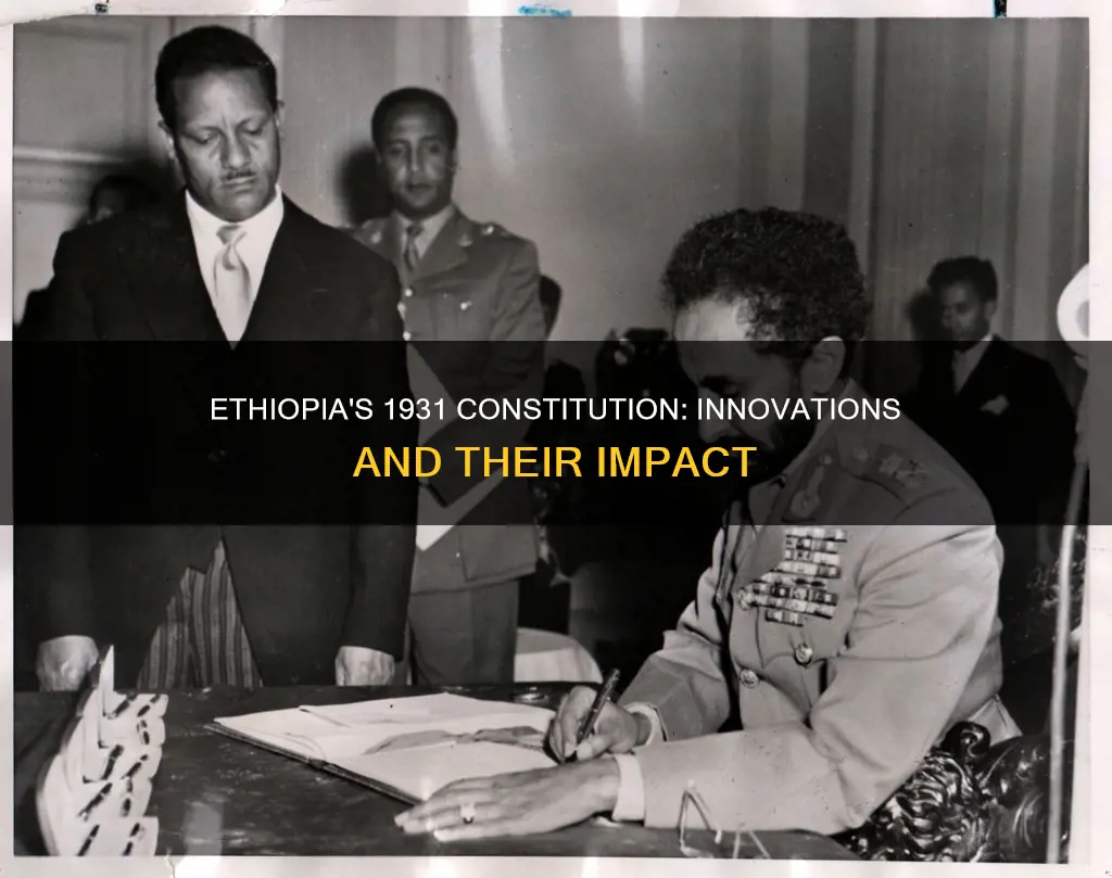 what were the innovation of the 1931 ethiopian constitution