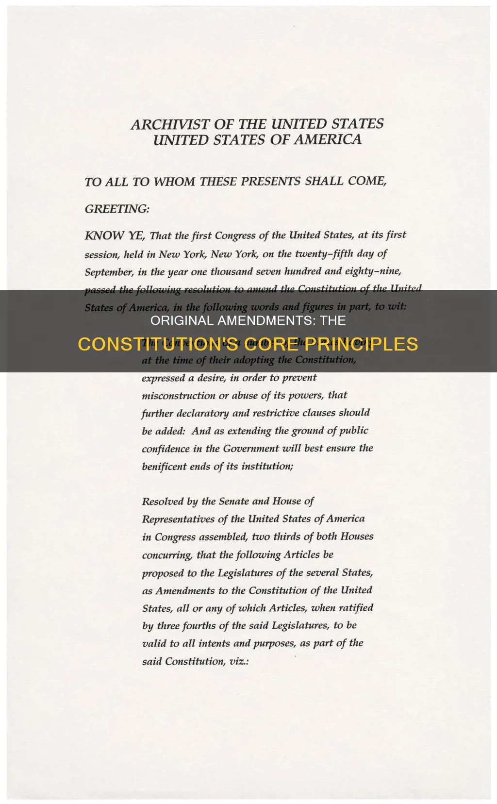 what were the original amendments of the constitution