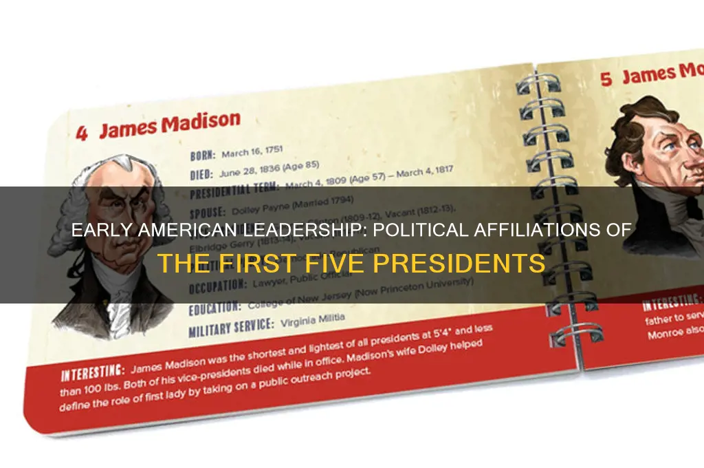 what were the political parties of the first 5 presidents