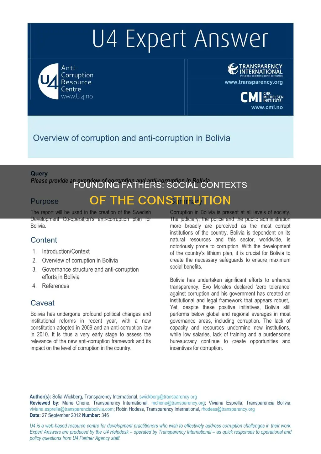 what were the social contexts of writing the constitution