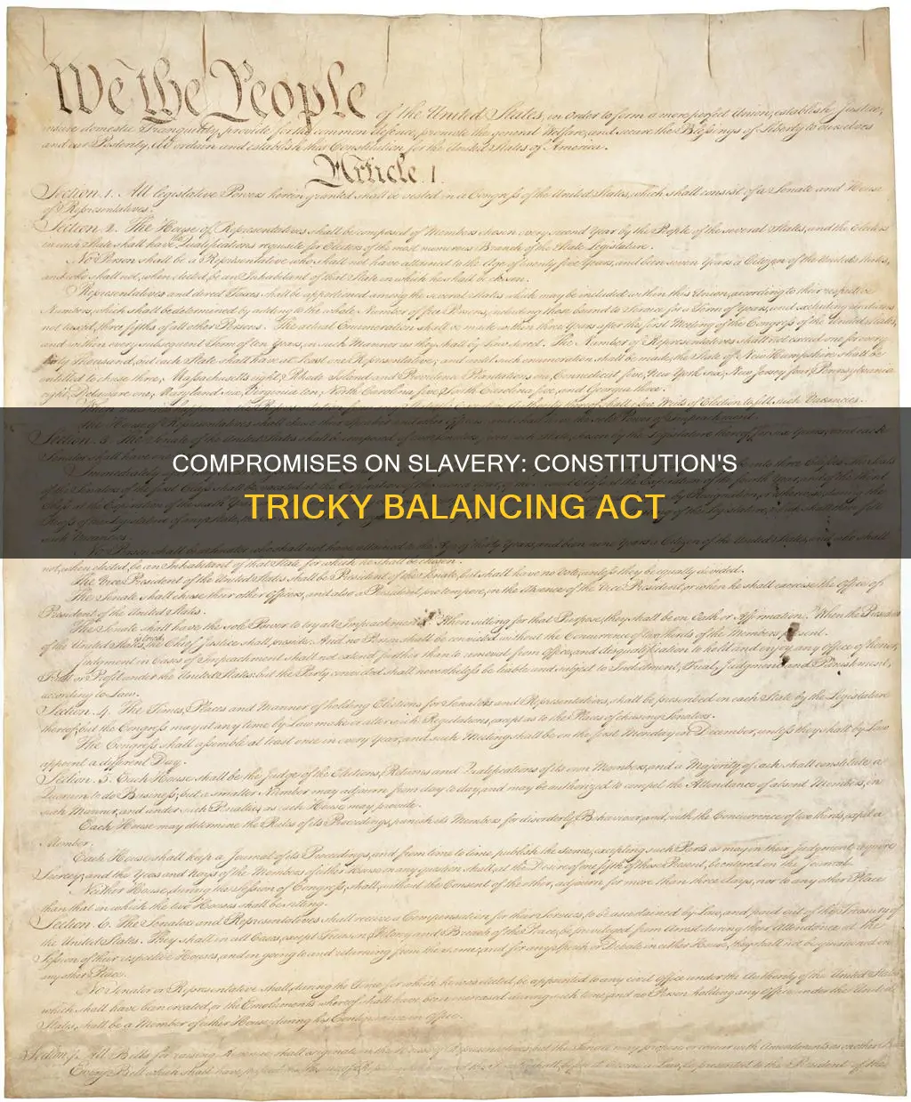 what were the three compromises on slavery in the constitution