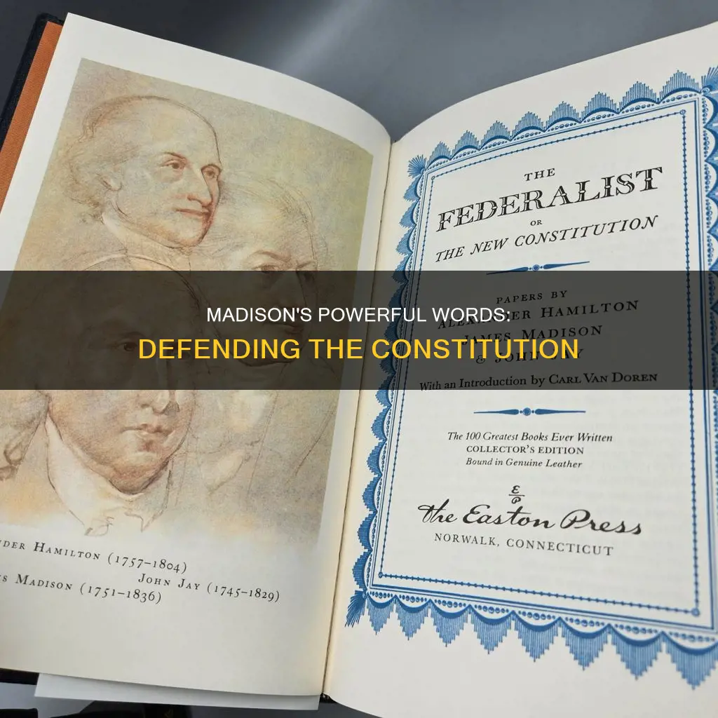 what words did madison use to defend the constitution