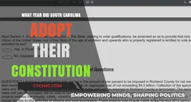 South Carolina's Constitution: The Year It Was Adopted
