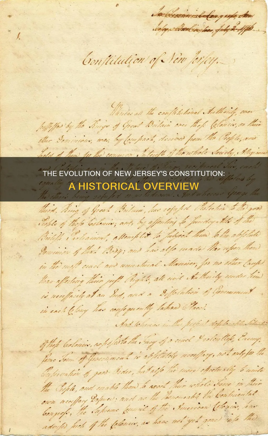 what year was the nj constitution written