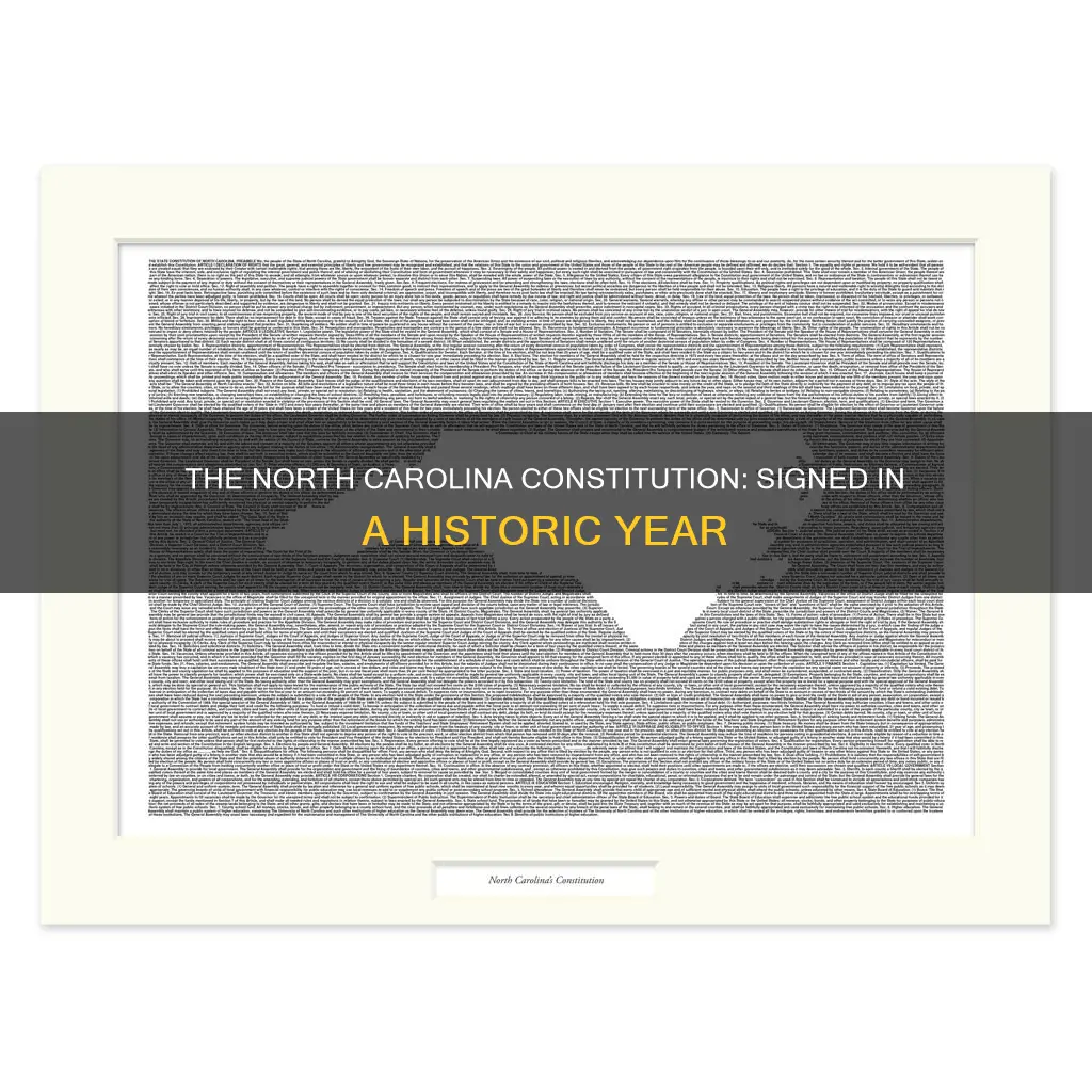 what year was the north carolina constitution signed
