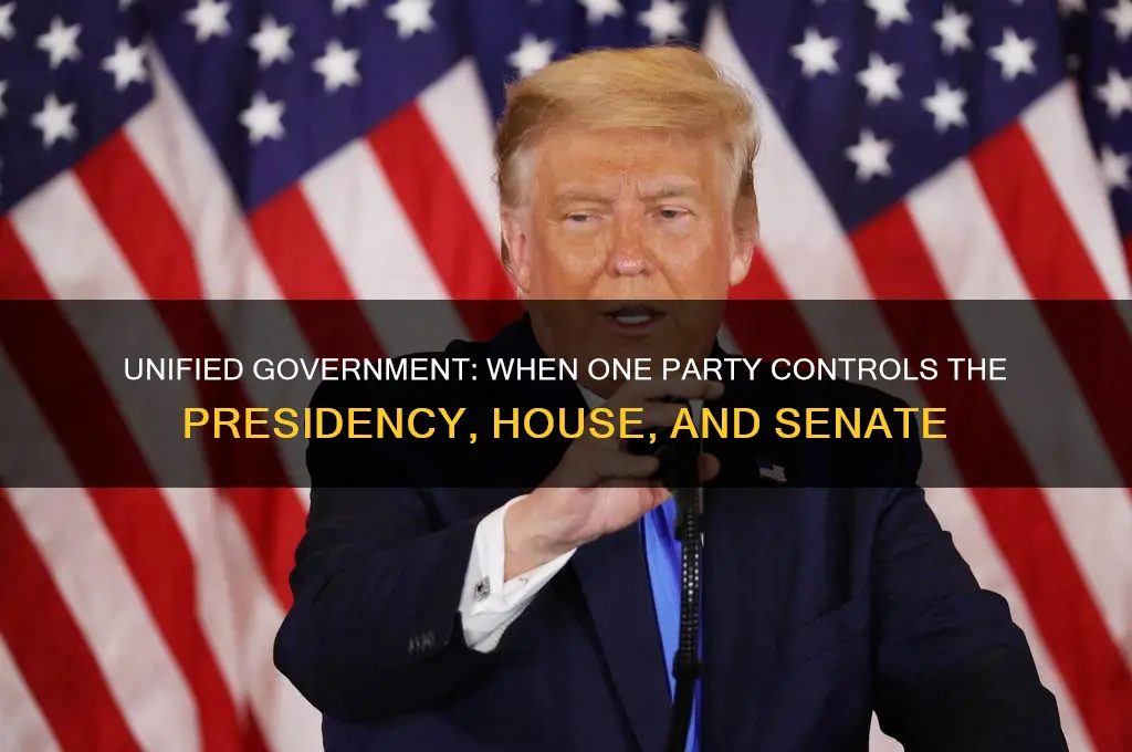 when a political party dominated both house senate and president