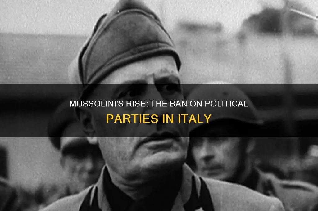 when did mussolini ban political parties