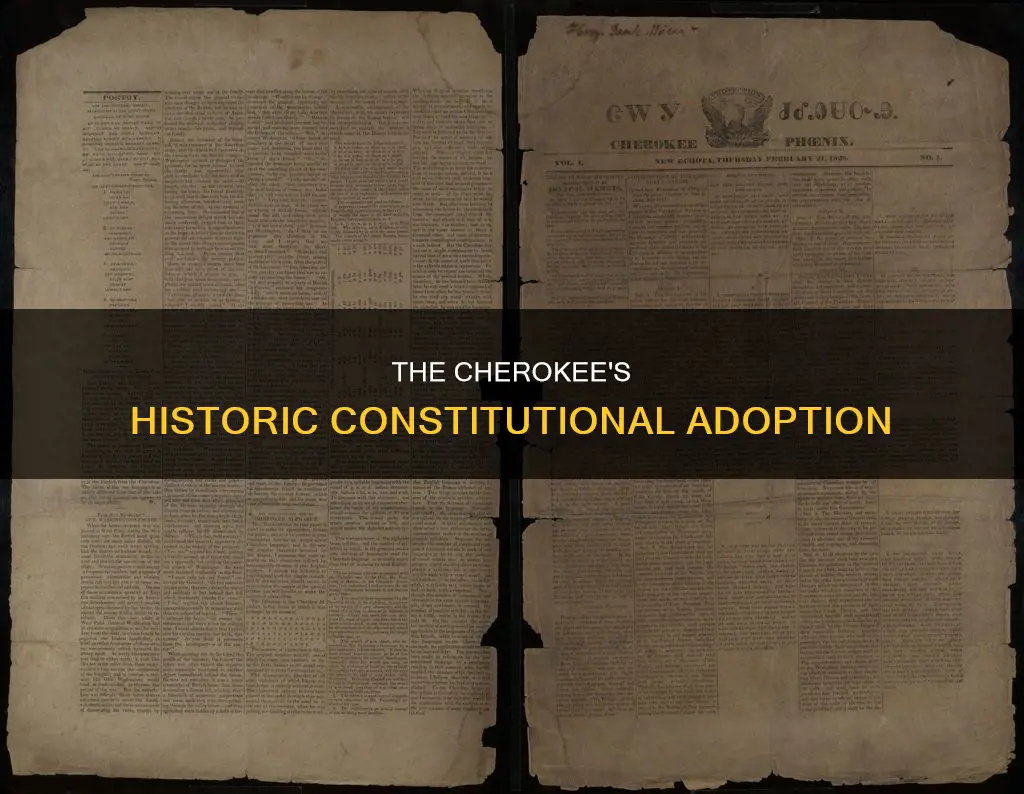 when did the cherokee adopt a national constitution