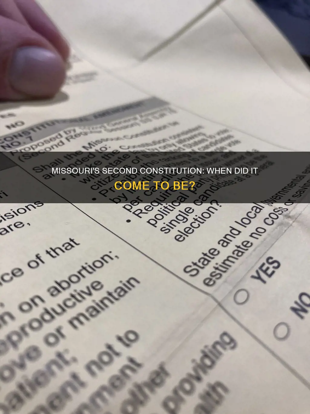when did the missouri make its second constitution