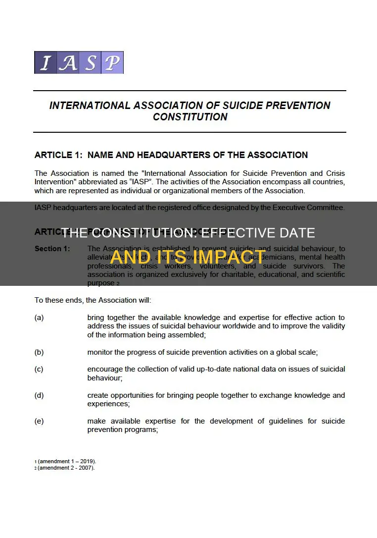 when did the present constitution go into effect