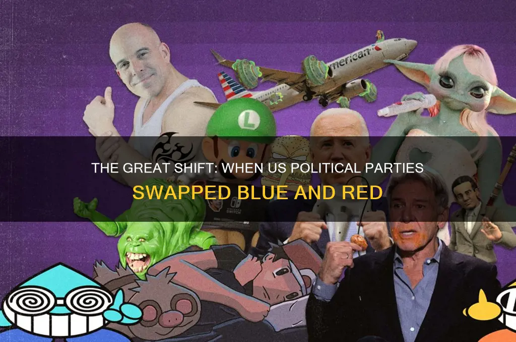 when did us political parties swap blue and red