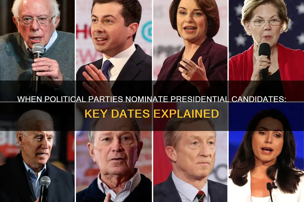 when do political parties have to nominate candidates for president