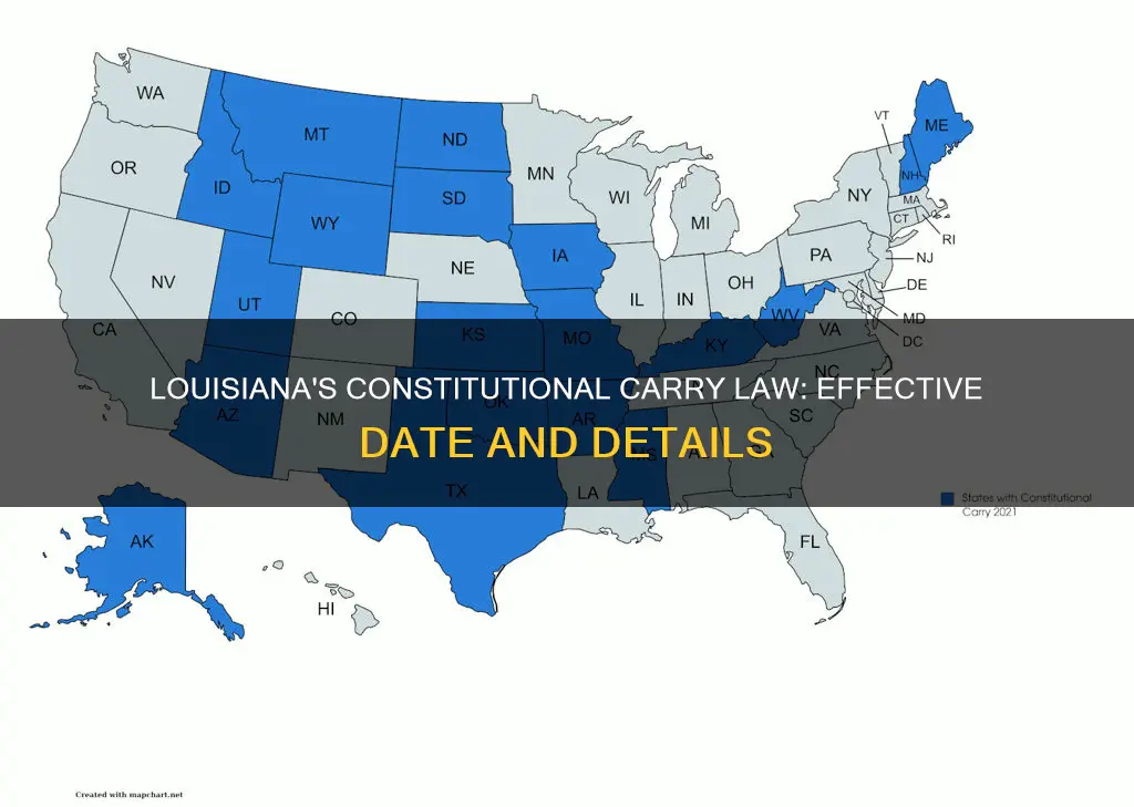 when does louisiana constitutional carry go into effect