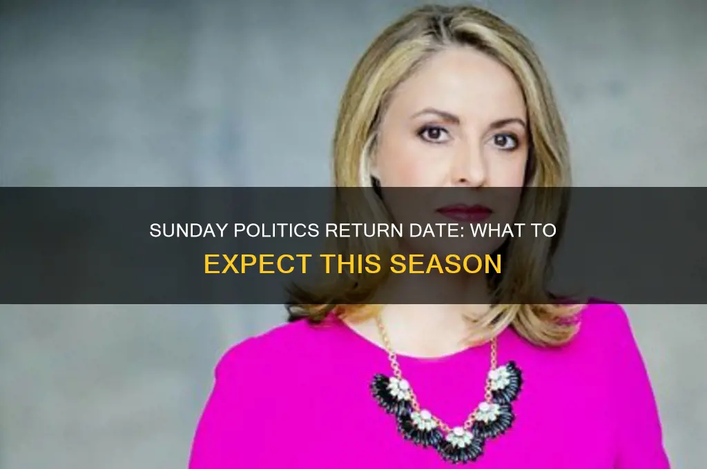 when does sunday politics return