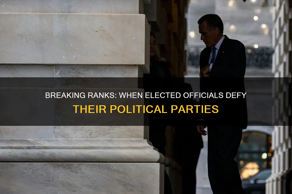 when have elected officials gone against their political parties