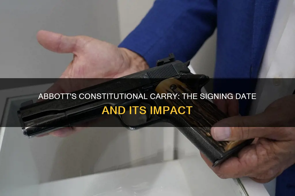 when is abbott signing constitutional carry
